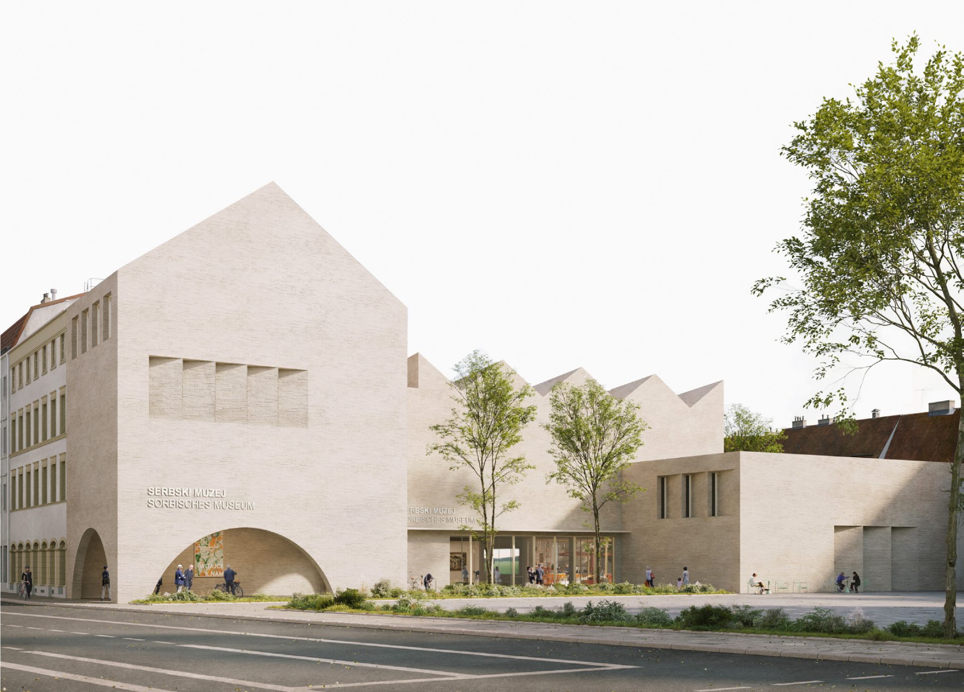 Dobyćerski naćisk architektow bogevischs buero z Mnichowa. Widźeć je twarski kompleks